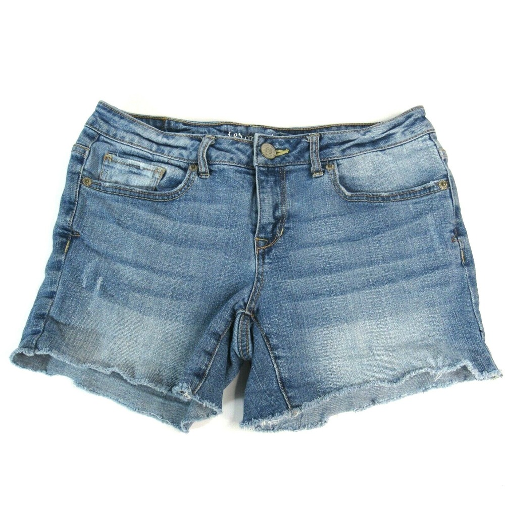 Aeropostale Shorts Size 4 Midi Jean Denim Raw Hem cutoffs distressed Womens